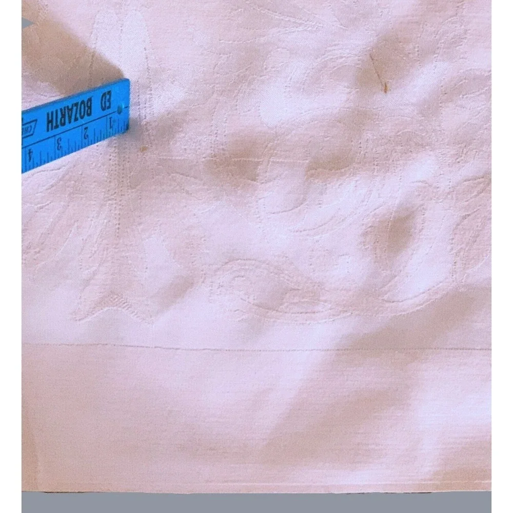 Pastel Pink Mid-Century Damask Tone on Tone Tablecloth 58